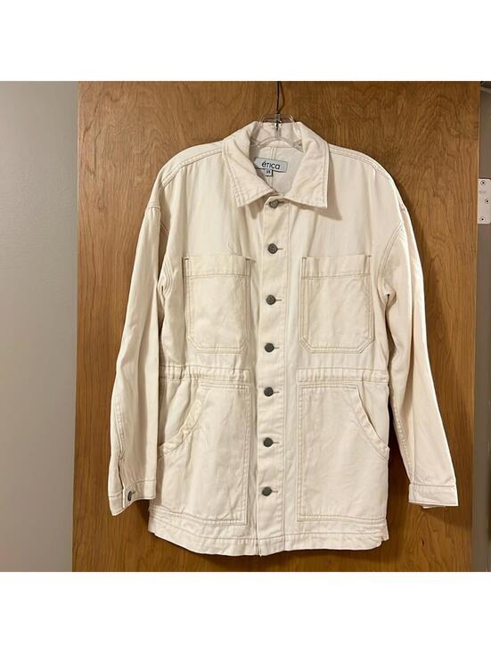 Etica Jackets & Blazers - Etica Madeline Utility Jacket Cream Button Front Women's XS
